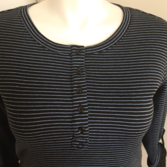 Vintage America Size Large Striped Top Blue Crew - Picture 3 of 7